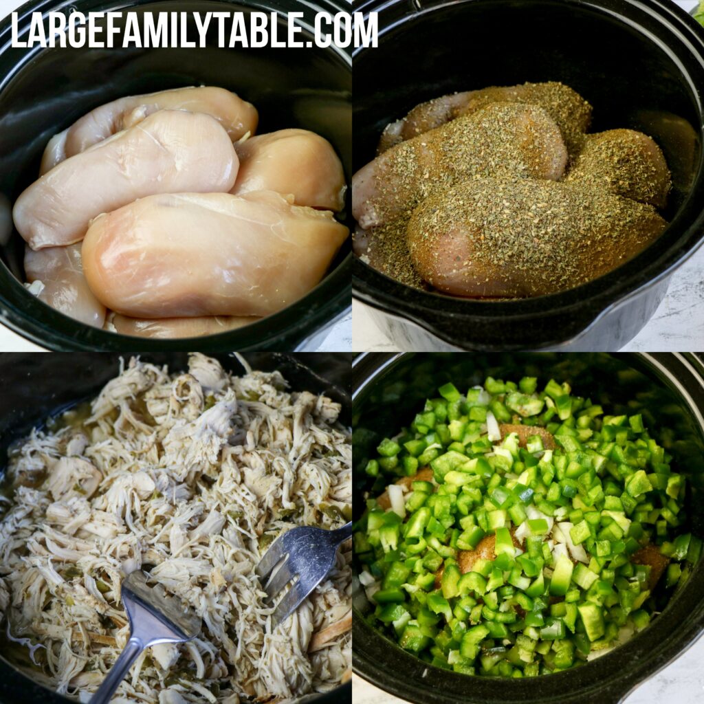 Large Family Slow Cooker Italian Chicken Sandwiches | Crock Pot Freezer Meals! Dairy-Free