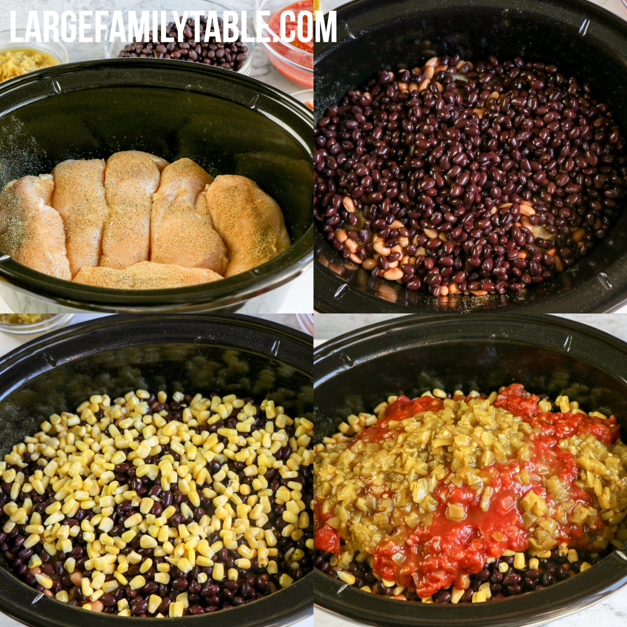Large Family Slow Cooker Freezer Meals Southwestern Chicken Bowls ...