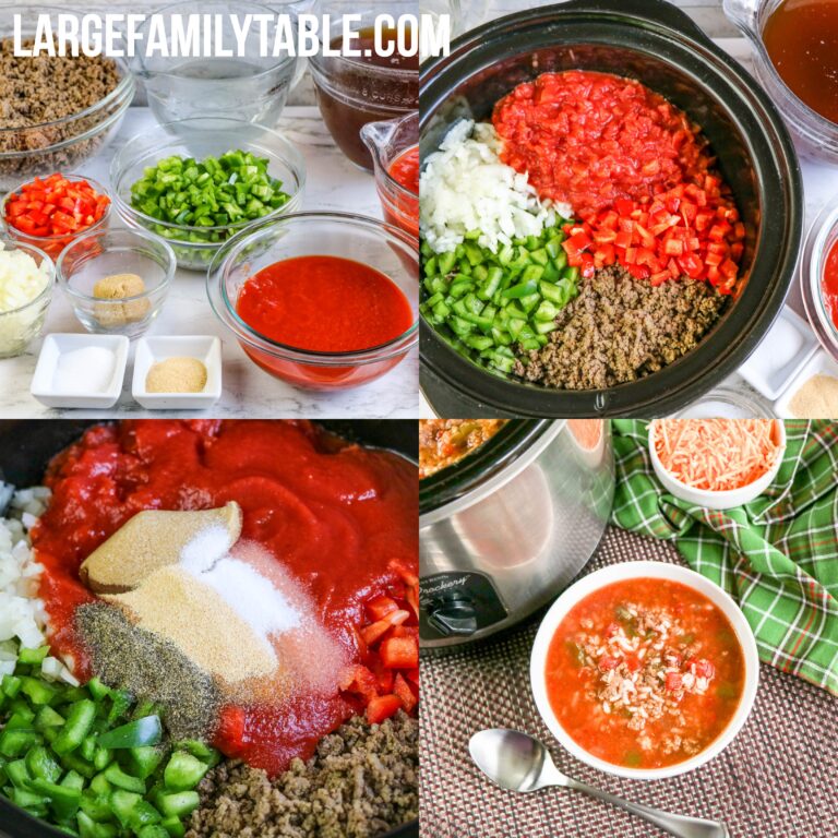 Slow Cooker Stuffed Pepper Stew | Large Family Crock Pot Freezer Meals ...