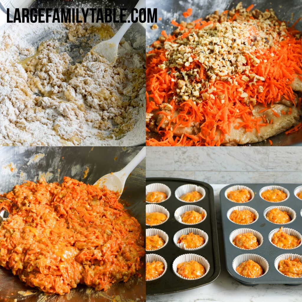 Large Family Freezable Carrot Cake Muffins | Make-Ahead Big Family Breakfast