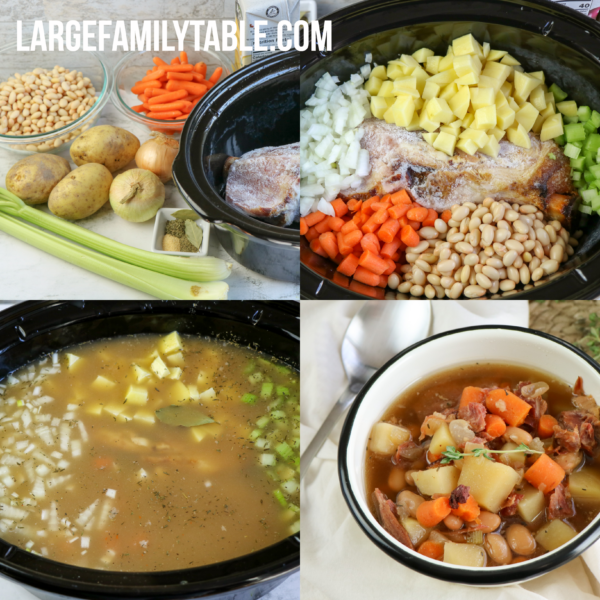 Large Family Easy Slow Cooker Ham Bone Soup | Freezer-Friendly, Dairy