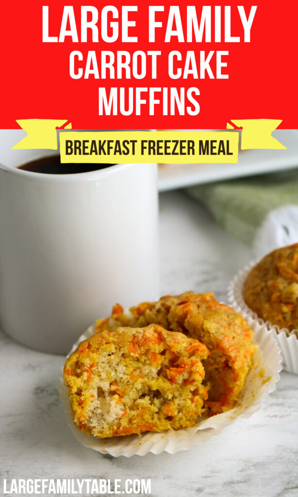 Large Family Freezable Carrot Cake Muffins | Make-Ahead Big Family Breakfast