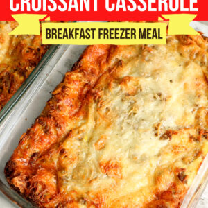 Large Family Cheesy Sausage Croissant Casserole