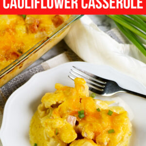 Large Family Low Carb Cheesy Ham and Cauliflower Casserole