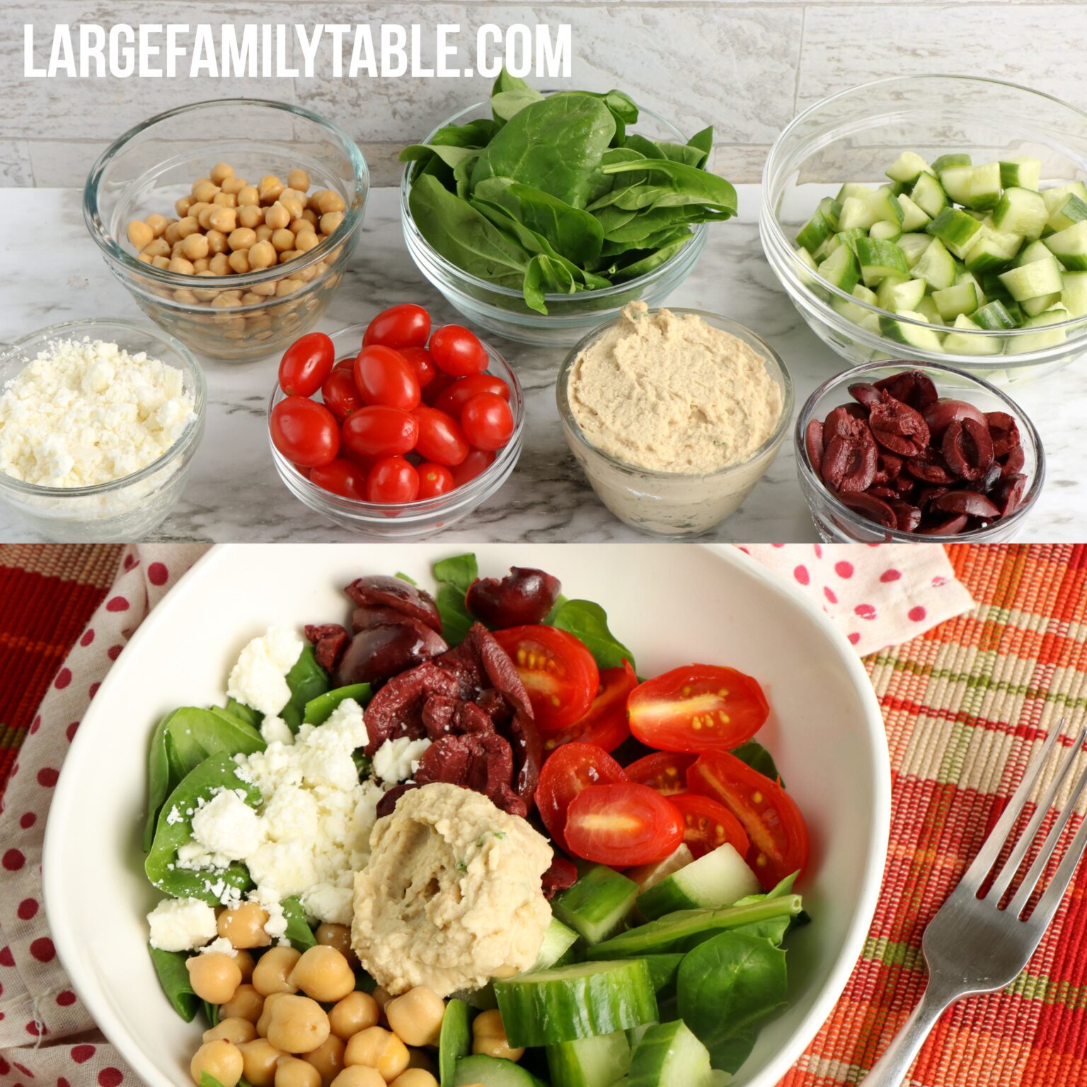 Healthy Large Family Loaded Hummus Bowl DairyFree Option Large