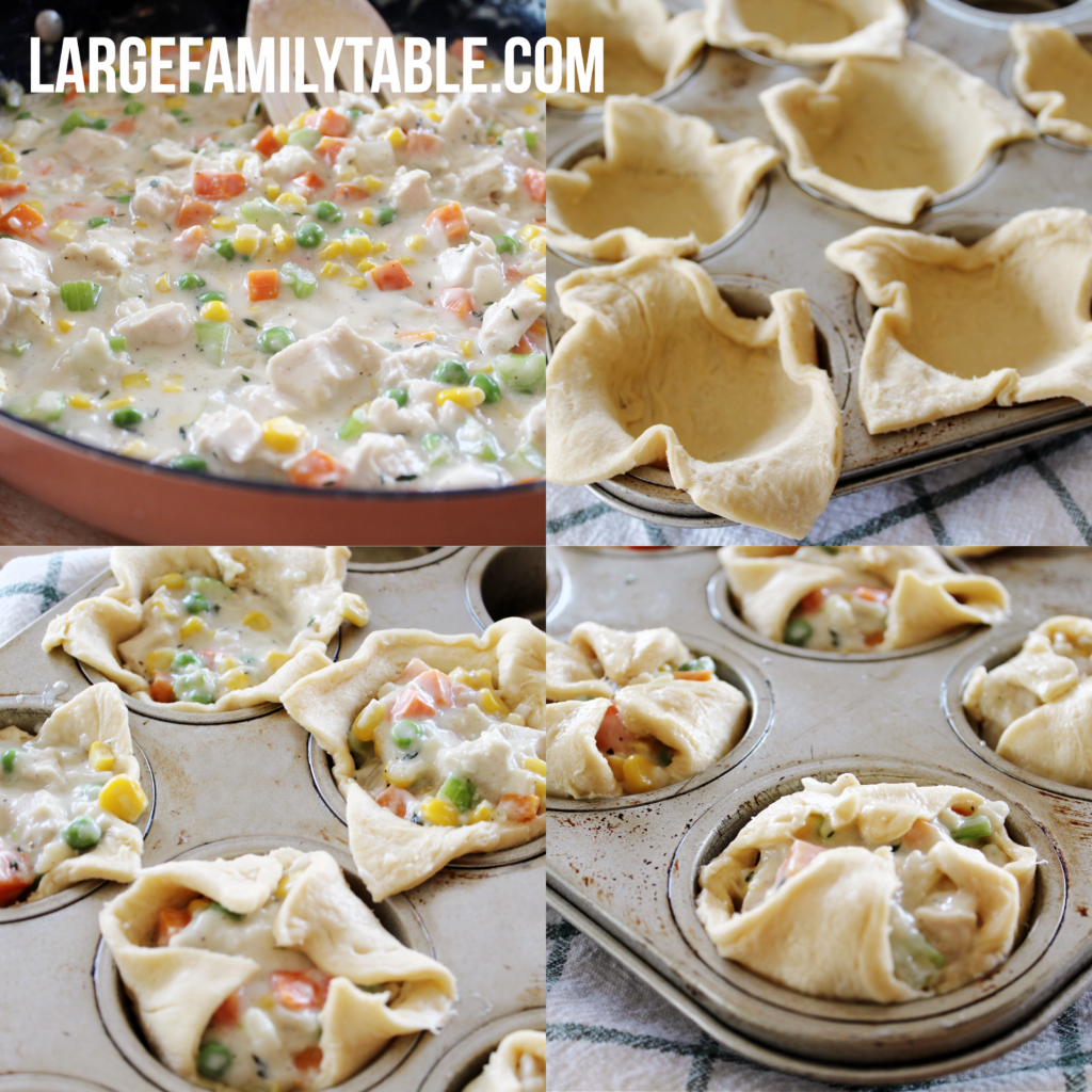 Large Family Healthy & Easy Mini Chicken Pot Pies | Make-Ahead and Freeze