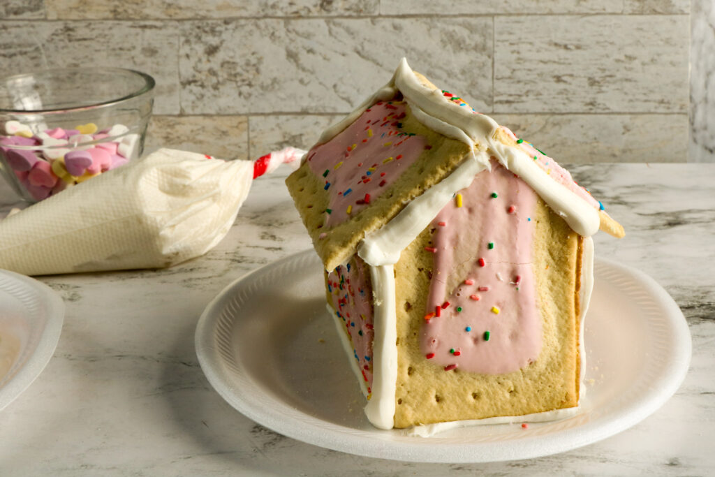 Large Family Valentine's Day Pop-Tart House | Gingerbread House Inspired Family Craft