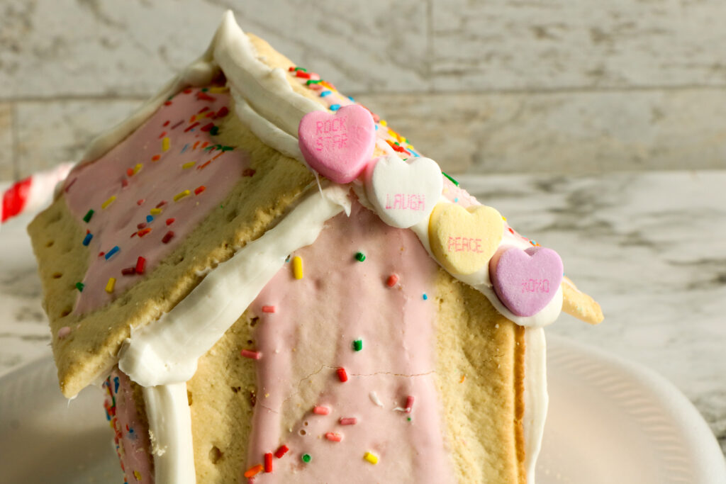 Large Family Valentine's Day Pop-Tart House | Gingerbread House Inspired Family Craft