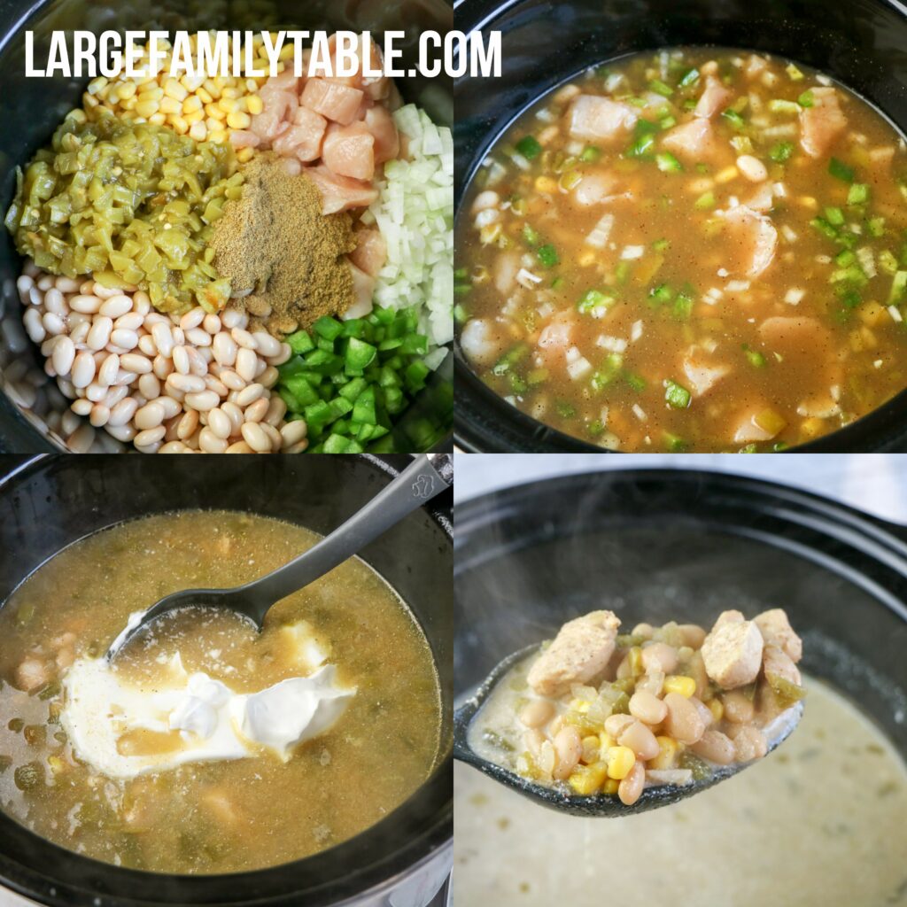 Large Family Slow Cooker White Bean and Chicken Enchilada Soup