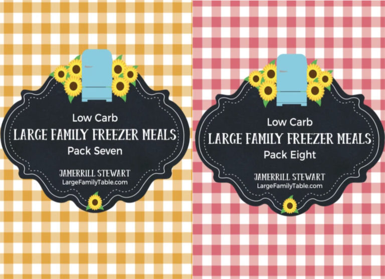 large family low carb freezer meals packs