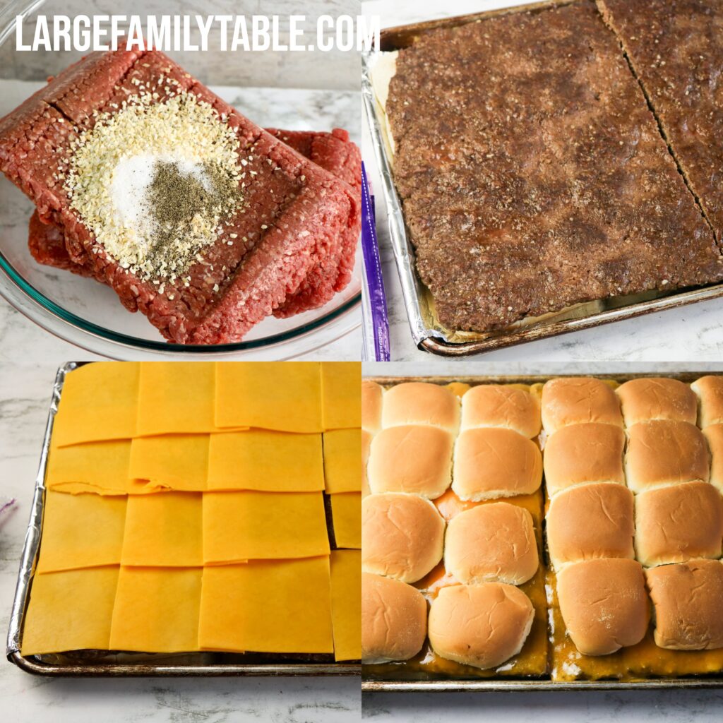 Large Family Easy Sheet Pan Cheeseburger Sliders | Dairy-free Option