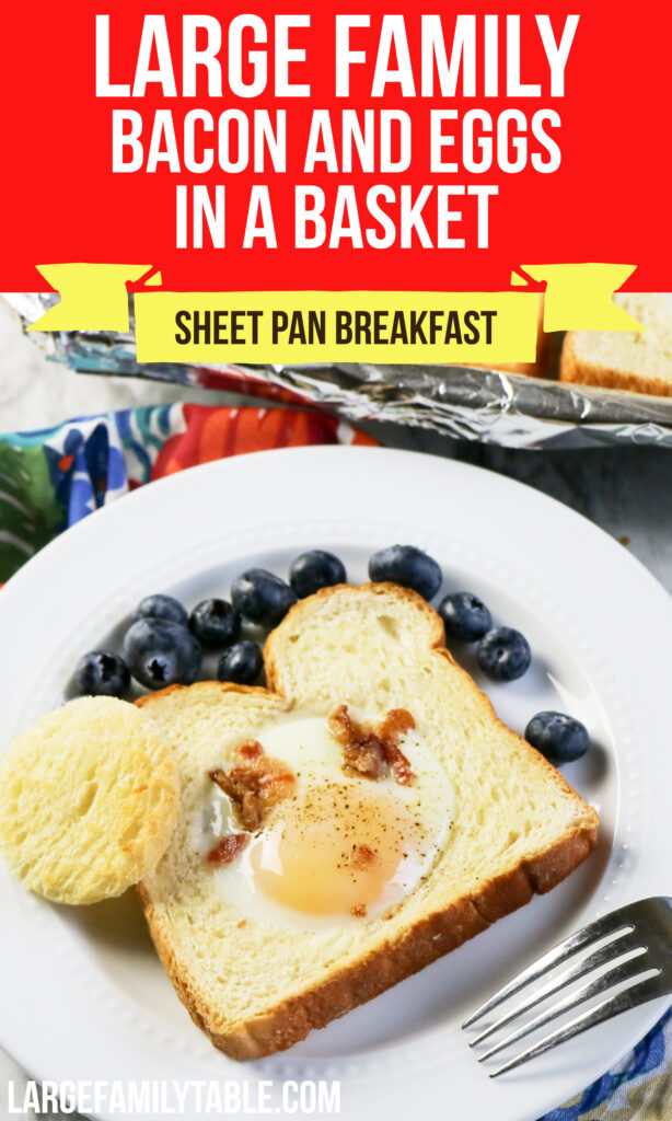 Large Family Bacon and Eggs in a Basket Sheet Pan Recipe | Dairy-Free Option