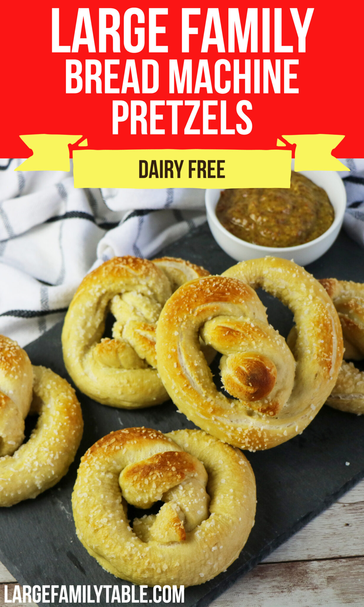 Large Family Bread Machine Pretzels Big Family Snacks, Dairyfree