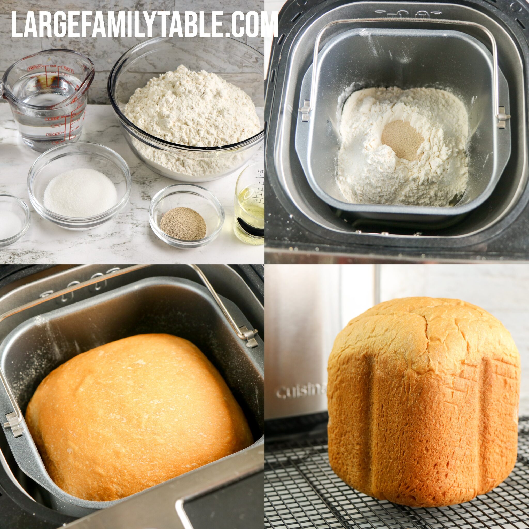 Large Family Bread Machine White Bread, Dairy-free | Make-Ahead & Freeze!