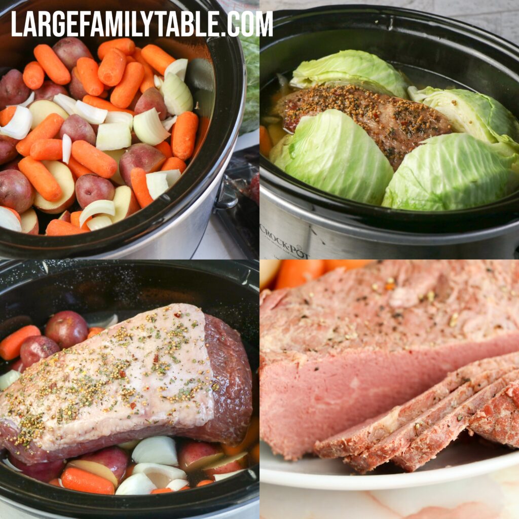 Large Family Corned Beef with Cabbage and Vegetables Dinner | Slow Cooker, Dairy-free