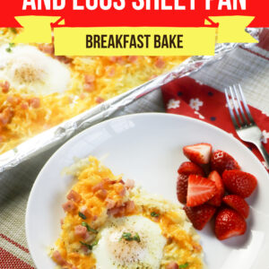 Large Family Hashbrown Ham and Eggs Sheet Pan Breakfast bake