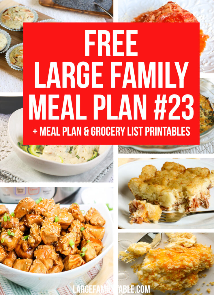 Week 23 Meal Plan for Large Family's Budgets + FREE Grocery List & Clickable Planning Pack