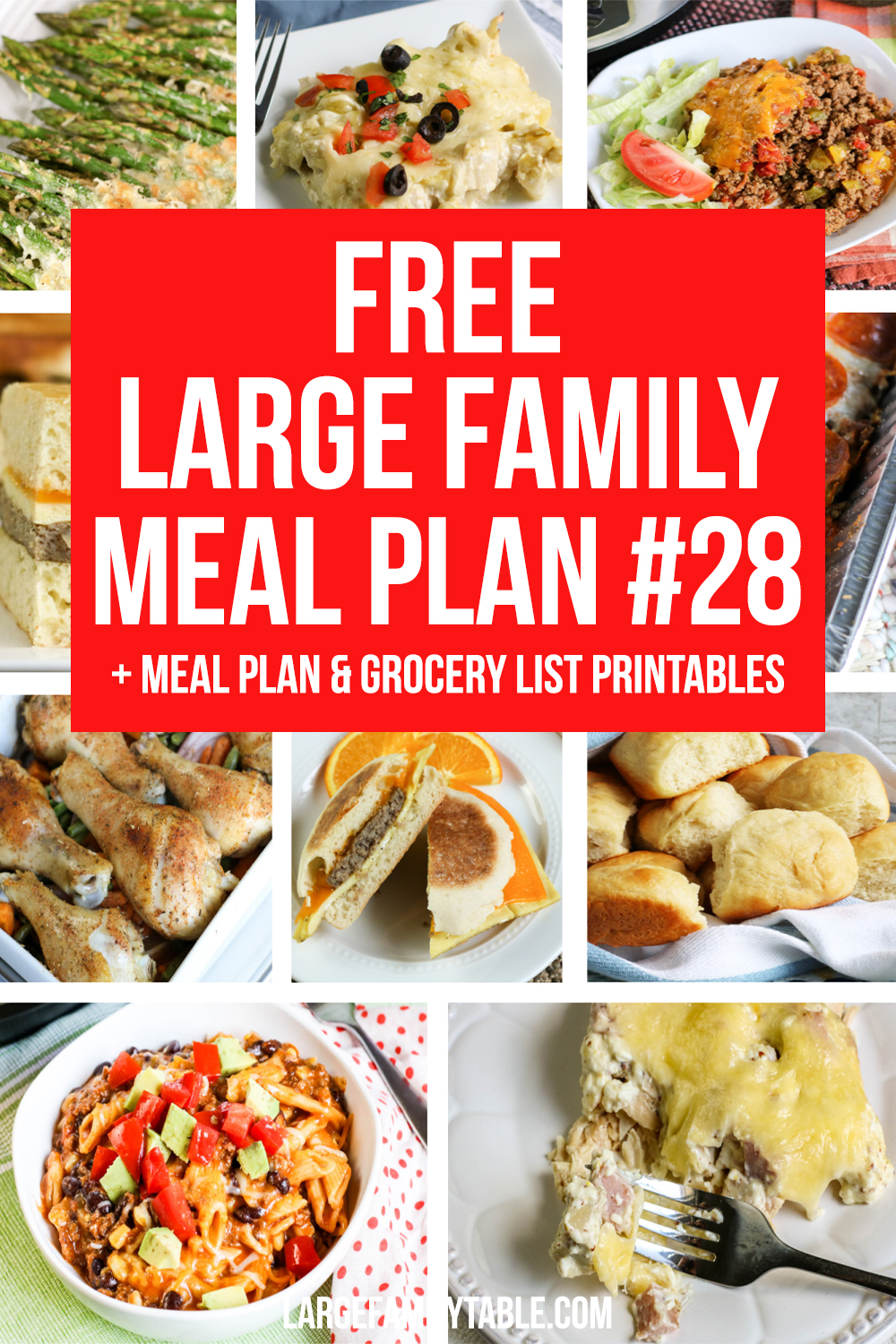 Large Family Meal Plan Week 28