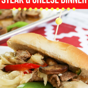 Large Family Sheet Pan Philly Steak and Cheese Dinner