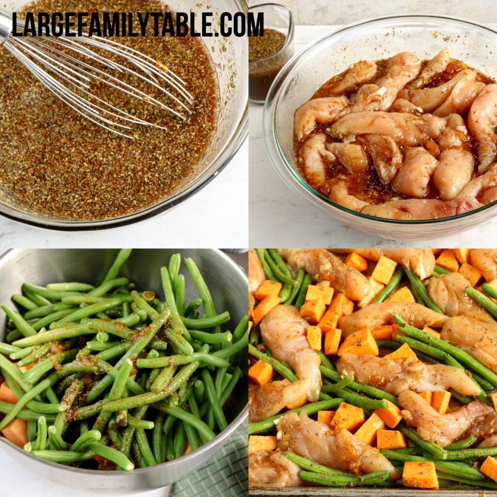 Large Family Maple Apricot Chicken and Sweet Potatoes Sheet Pan Dinner Recipe