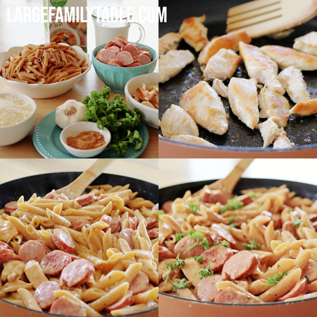 Large Family Cajun Chicken Alfredo | Easy Skillet Meal