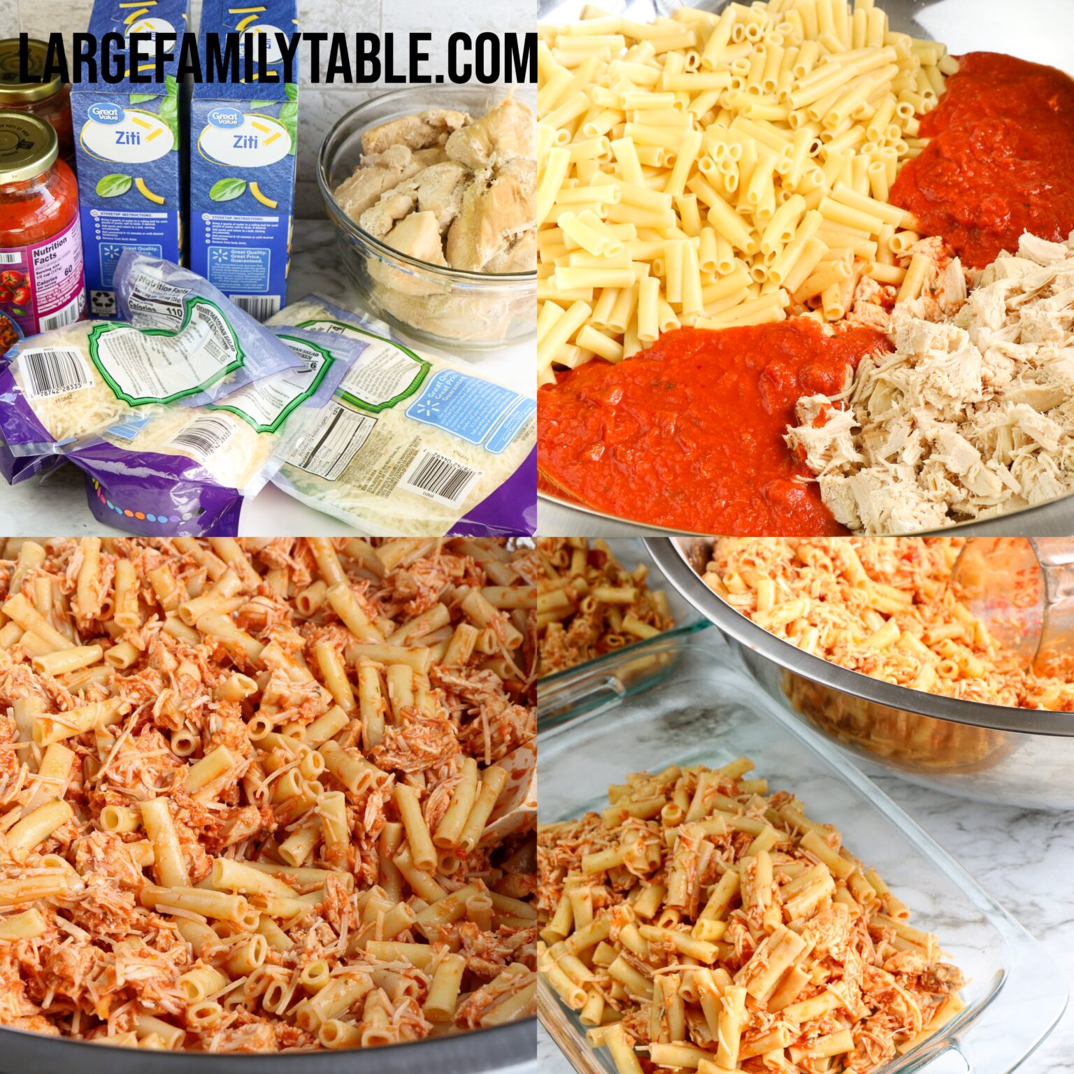 Big Family FreezerFriendly Chicken Baked Ziti Casserole Large Family