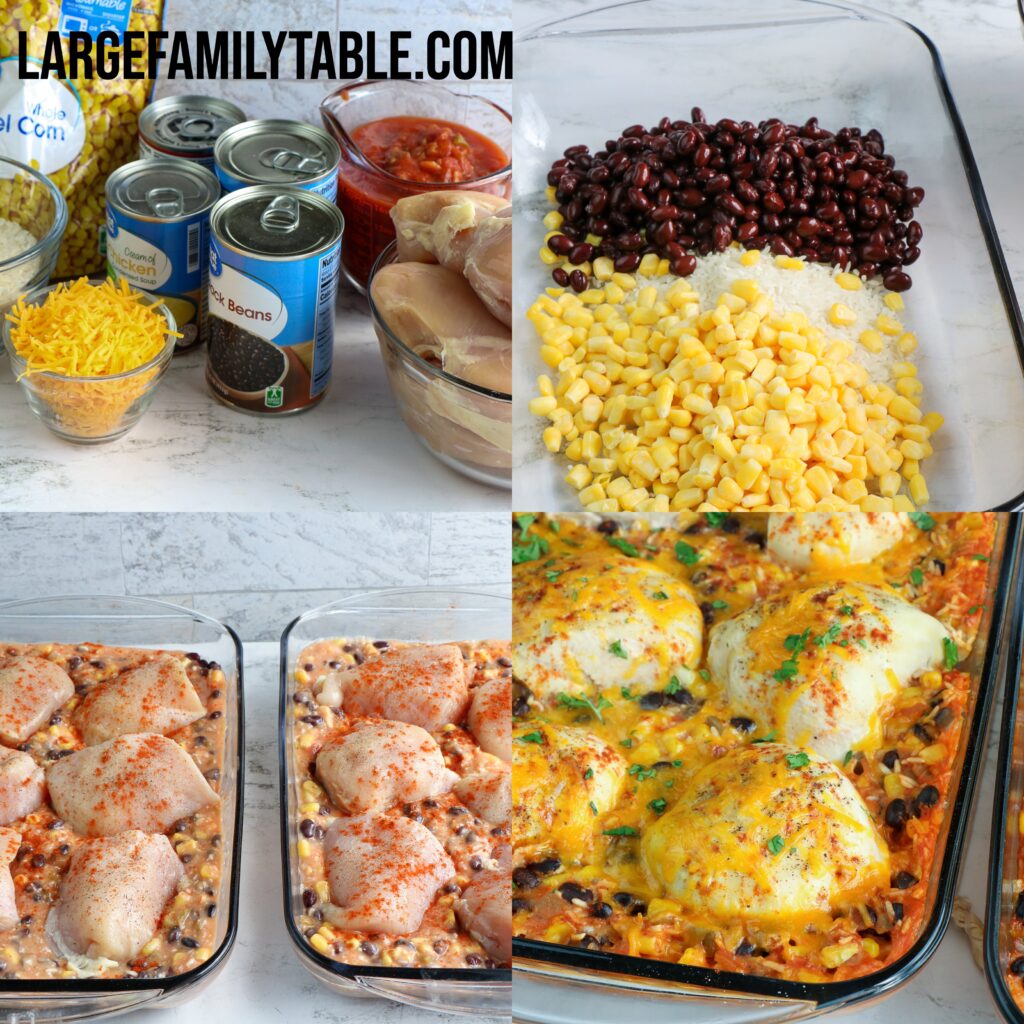 Large Family Fiesta Chicken Casserole | Easy Freezer Meals
