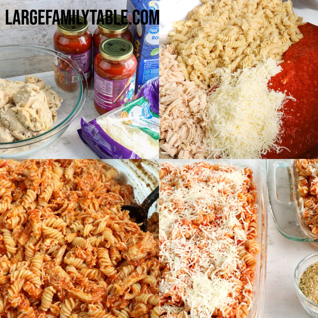 Large Family Chicken Parmesan Casserole for the Freezer