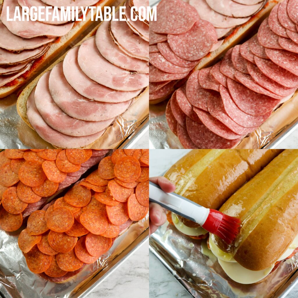 Large Family Toasted Sub Sheet Pan Sandwiches | Lunch, Dinner, or Party Platter Ideas! |  Dairy-Free Option