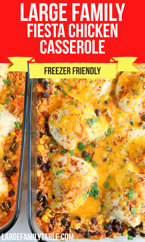 Large Family Fiesta Chicken Casserole | Easy Freezer Meals