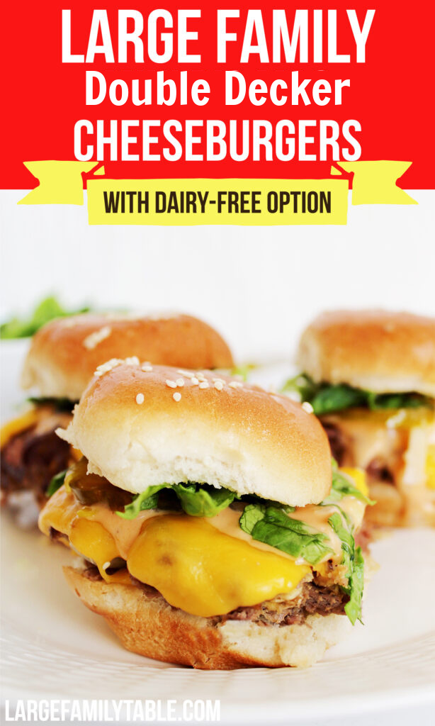 Large Family Mini Double Decker Cheeseburgers | Dairy-Free Option