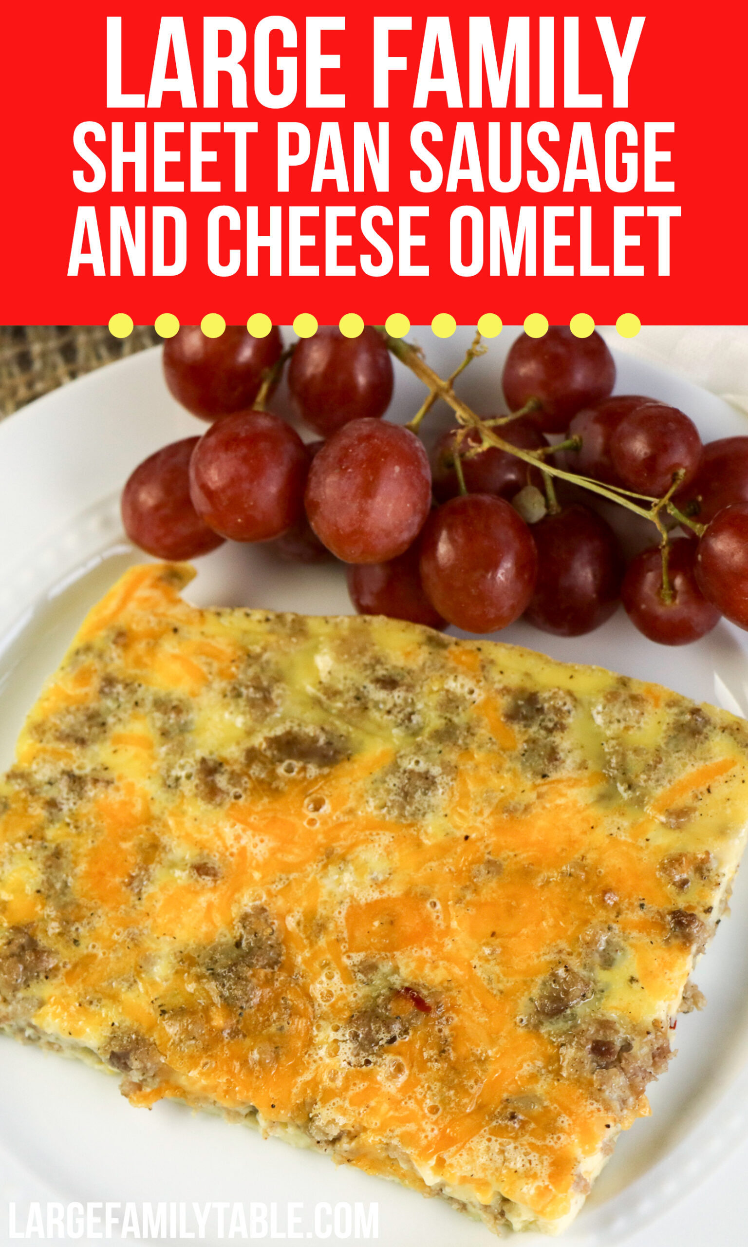 Sheet Pan Sausage and Cheese Omelet