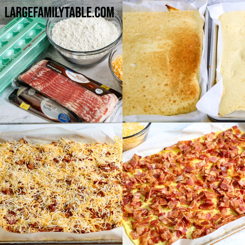 Large Family Bacon, Egg, and Cheese Pancake Sandwich | Freezer-Friendly Sheet Pan Breakfast!