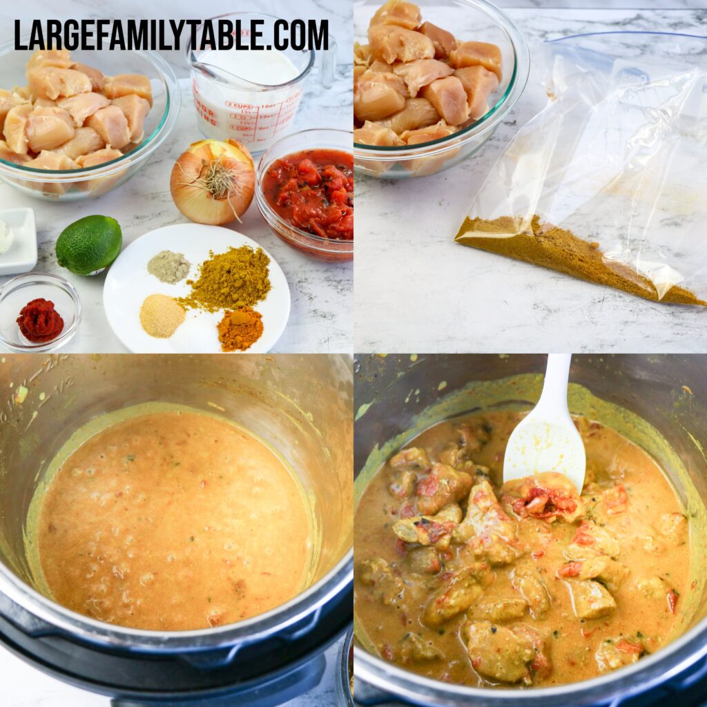Large Family Instant Pot Low Carb Coconut Curry Chicken