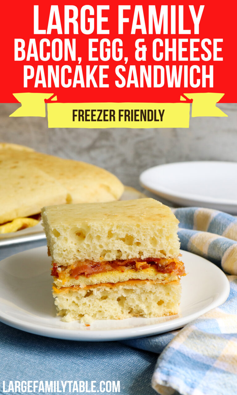 Large Family Bacon, Egg, and Cheese Pancake Sandwich FreezerFriendly