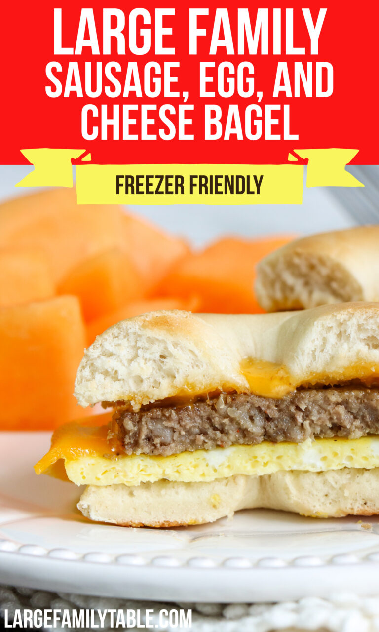Large Family Sausage, Egg, and Cheese Bagel