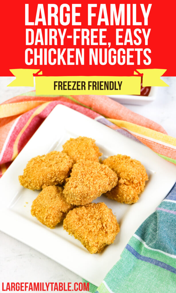 Large Family Simple Homemade Chicken Nuggets | Make-Ahead Lunch, Dairy-Free, Freezer Meals