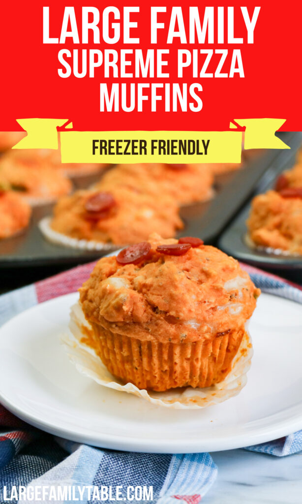Large Family Supreme Pizza Muffins | Freezer Lunch Meal