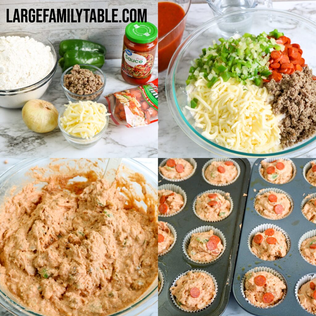 Large Family Supreme Pizza Muffins | Freezer Lunch Meal