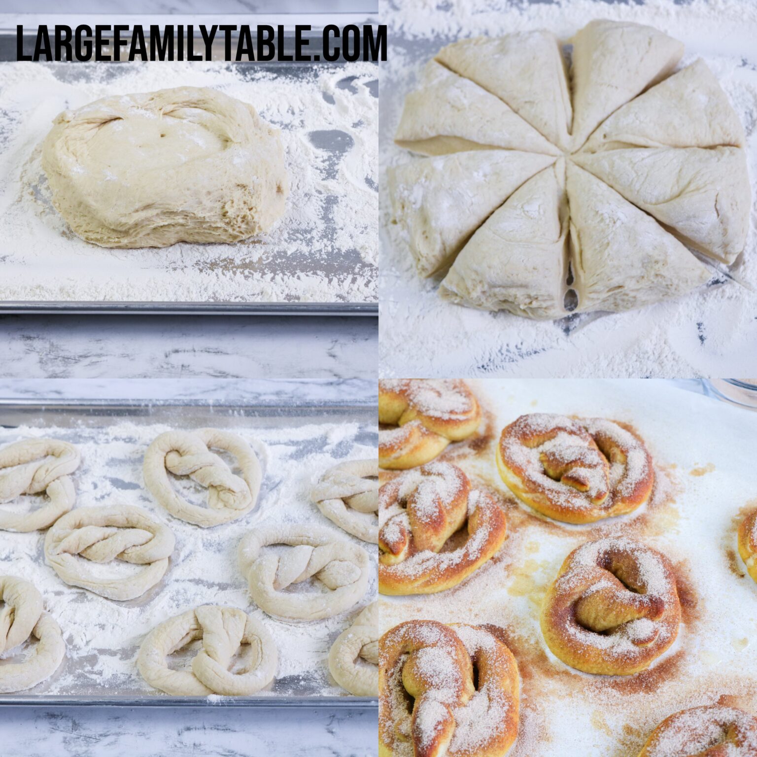 Big Family Bread Machine Cinnamon Sugar Pretzels Easy Snack Idea