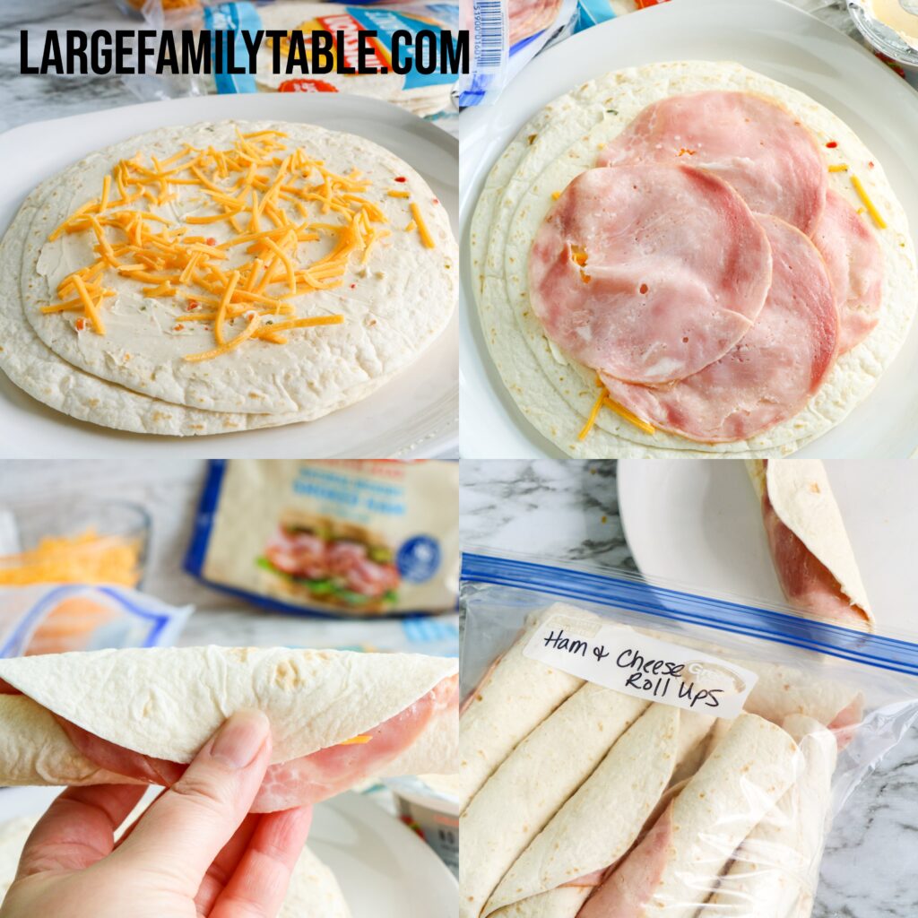 Large Family Ham and Cheese Roll-Ups | Make-Ahead, Freezer-Friendly Lunch