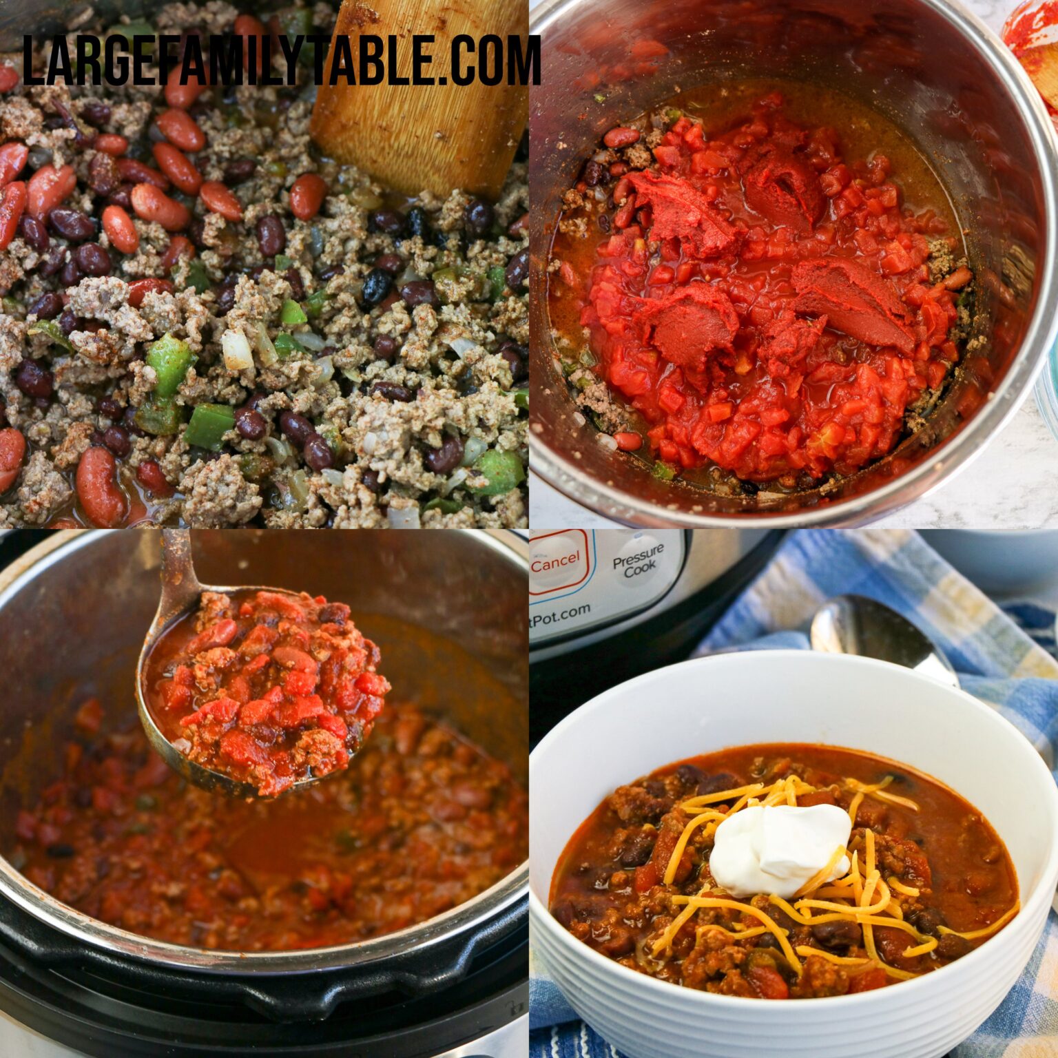 Large Family Instant Pot Chili with Canned Beans DairyFree Large
