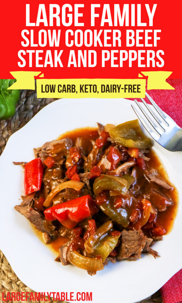 Large Family Low Carb Beef Steak and Peppers | Slow Cooker, THM-S, Keto ...