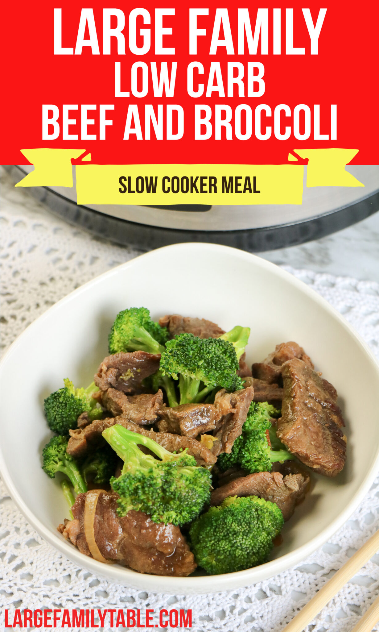 Large Family Low Carb Slow Cooker Beef and Broccoli Keto, THMS