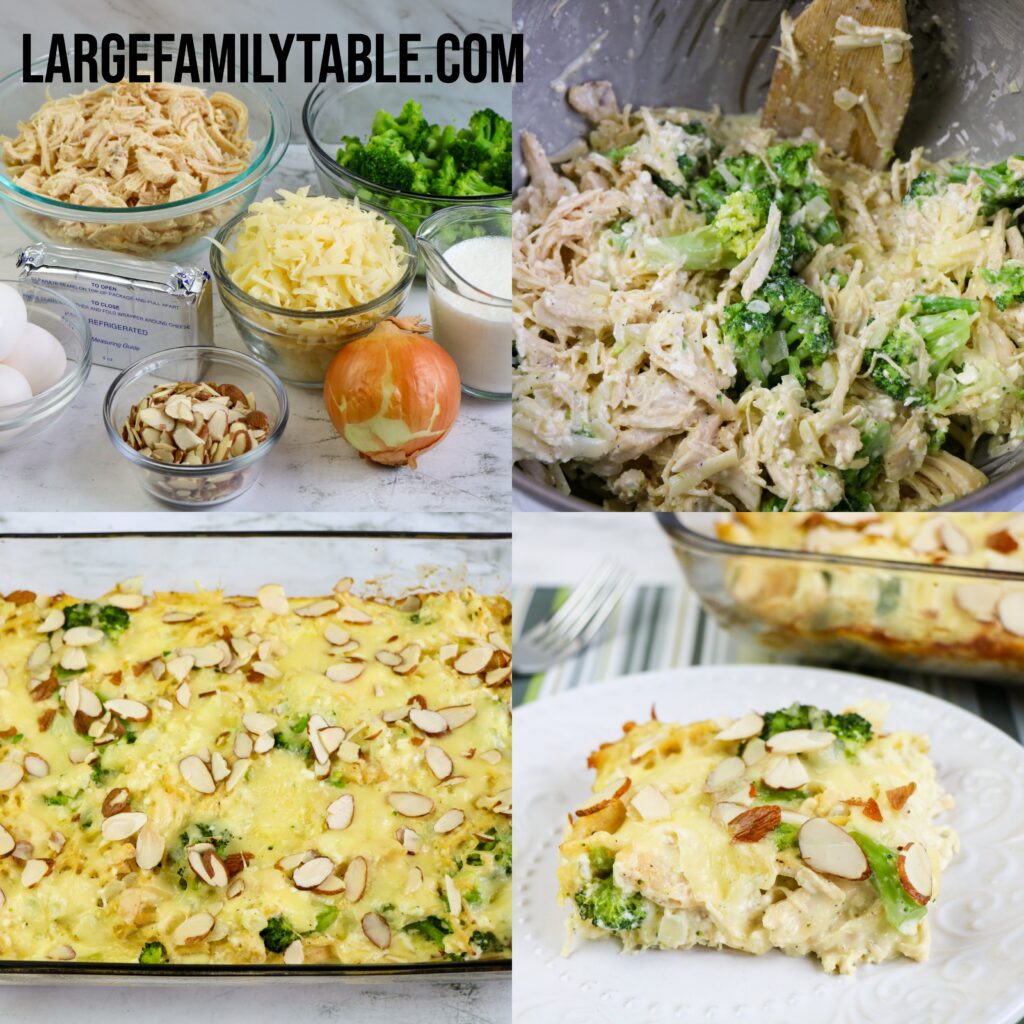 Big Family Low Carb Chicken and Swiss Casserole with Broccoli