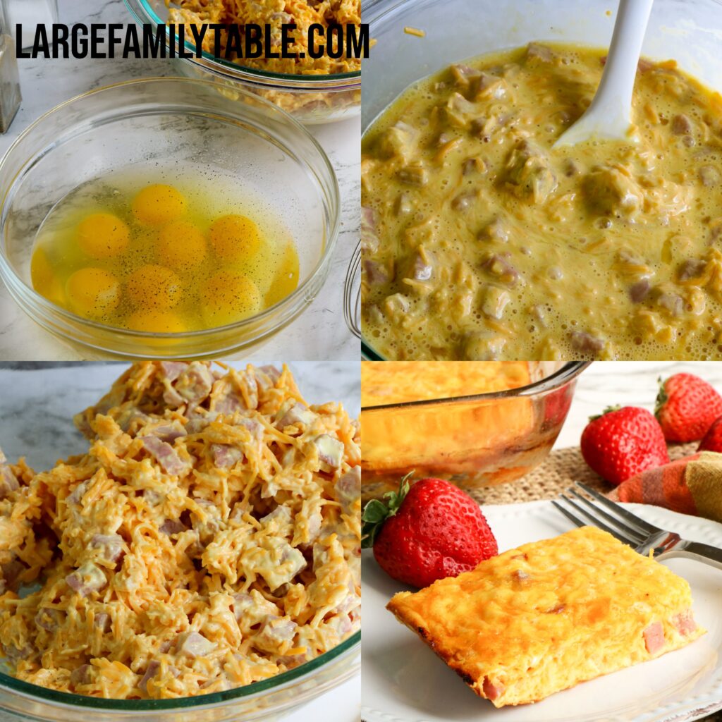 Large Family Low Carb Ham and Cheese Casserole