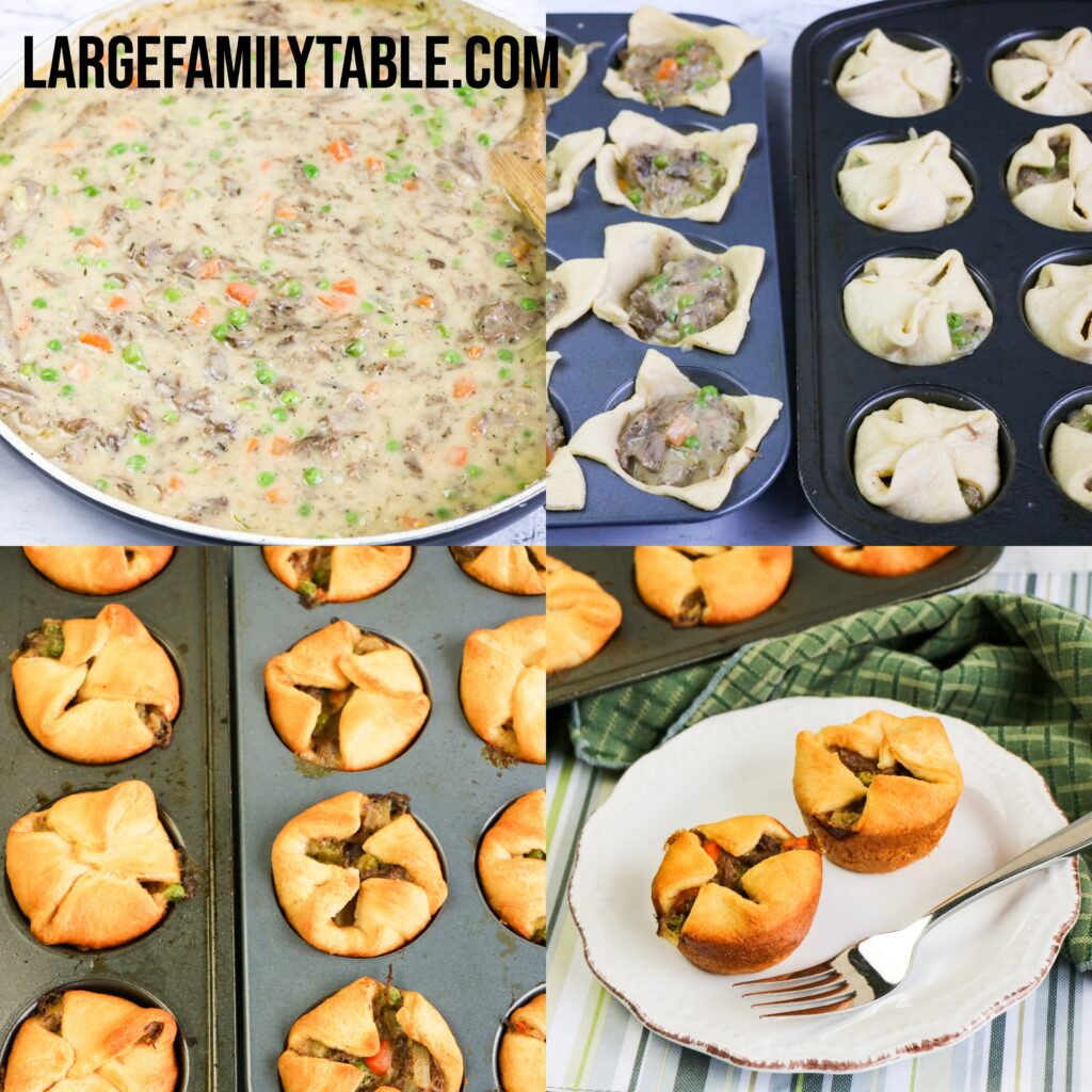 Large Family Mini Beef Pot Pies 