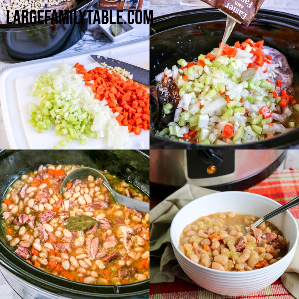Large Family Slow Cooker Ham and Bean Soup