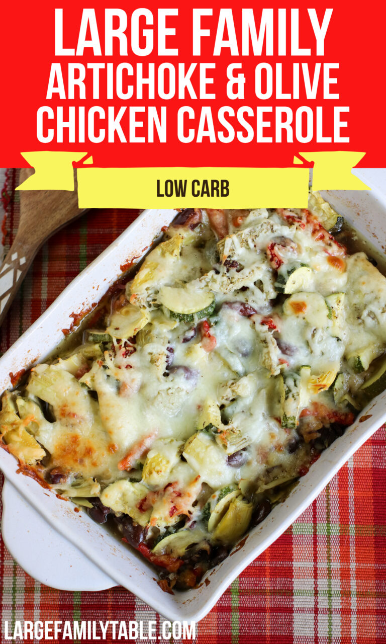 Large Family Low Carb Artichoke, Olive, Oregano Chicken Casserole