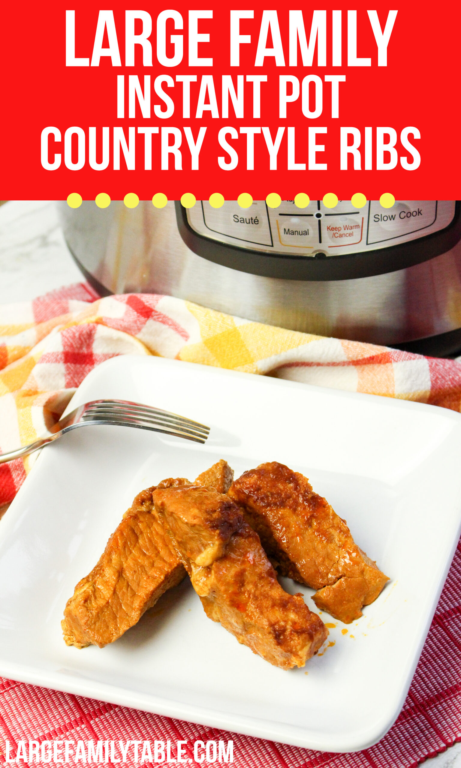 Large Family Instant Pot Country Style Ribs